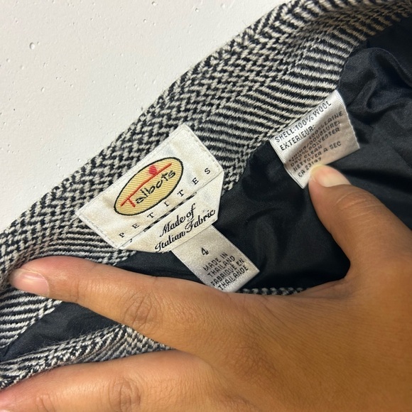 Vintage Talbots Plaid 100% Italian wool fabric pants gray zip waist size 4 - Picture 6 of 9